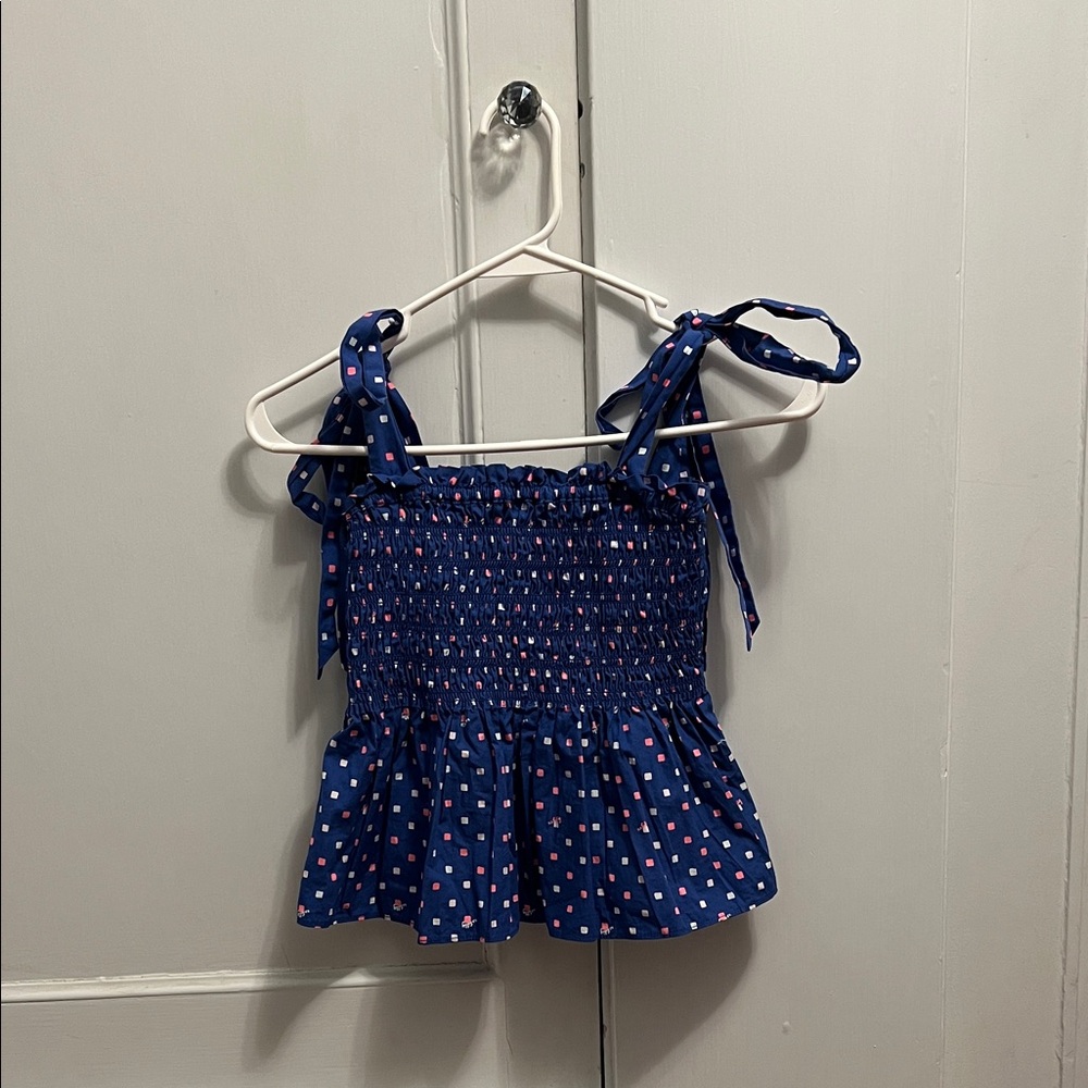 Lilly Pulitzer Navy Blue Kids Camisole with Pink Polka Dots